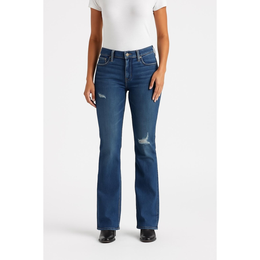 Lucky Bridgette Bootcut Jeans Blue Distressed Denim Five Pocket Zip Fly Womens 1
